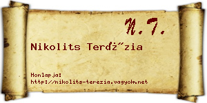 Nikolits Terézia névjegykártya